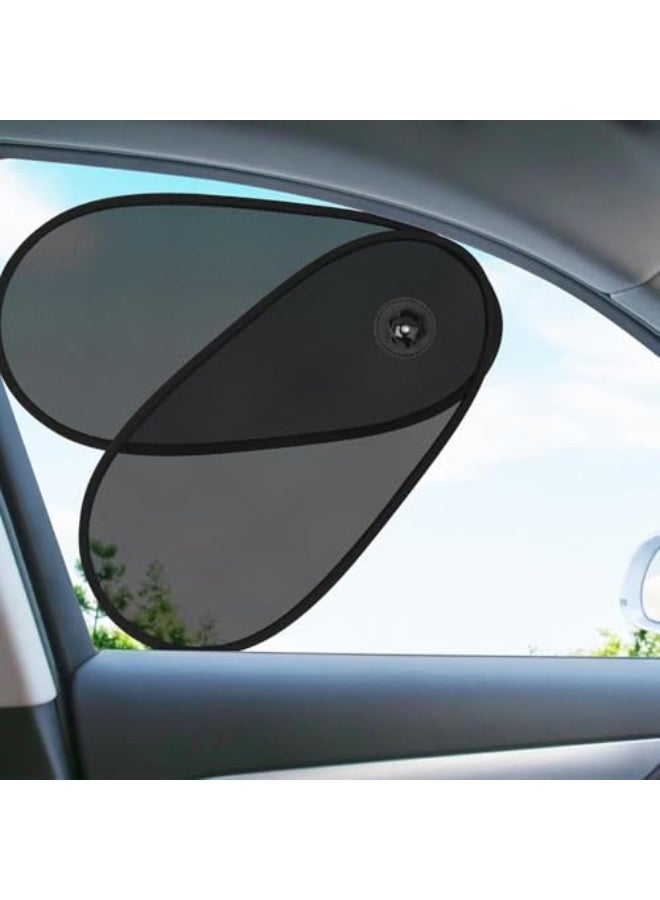 Adjustable Car Side Window Sun Shades, 2 Pack 180° Rotatable UV Blocker, Anti-Glare Heat Protection for Driver u0026 Kids, Suction Cup Fit for Most Cars, SUVs, Minivans, and MPVs - Image 1
