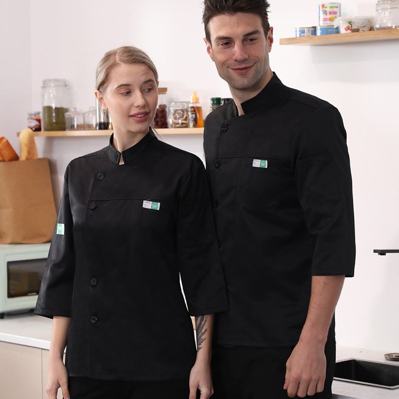 Eco-Kitchen Seven-Sleeve Chef'S Work Clothes Men'S Short-Sleeve Summer Women'S Lightweight Sweat-Absorbent Breathable Net Restaurant Catering - Image 1