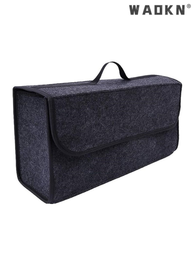 WAOKN Car Soft Storage Box Trunk Bag, Travel Organizer Accessories, Deep Grey, Durable for Easy Storage, Perfect for Keeping Your Vehicle Clutter - Free and Organized on Road Trips and Daily Commutes - Image 1
