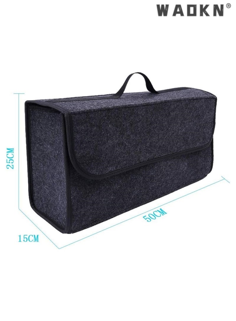 WAOKN Car Soft Storage Box Trunk Bag, Travel Organizer Accessories, Deep Grey, Durable for Easy Storage, Perfect for Keeping Your Vehicle Clutter - Free and Organized on Road Trips and Daily Commutes - Image 4