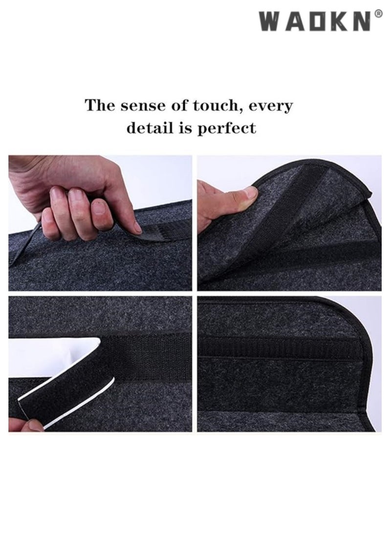 WAOKN Car Soft Storage Box Trunk Bag, Travel Organizer Accessories, Deep Grey, Durable for Easy Storage, Perfect for Keeping Your Vehicle Clutter - Free and Organized on Road Trips and Daily Commutes - Image 3