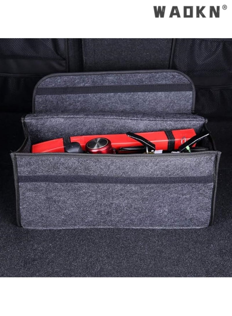 WAOKN Car Soft Storage Box Trunk Bag, Travel Organizer Accessories, Deep Grey, Durable for Easy Storage, Perfect for Keeping Your Vehicle Clutter - Free and Organized on Road Trips and Daily Commutes - Image 2