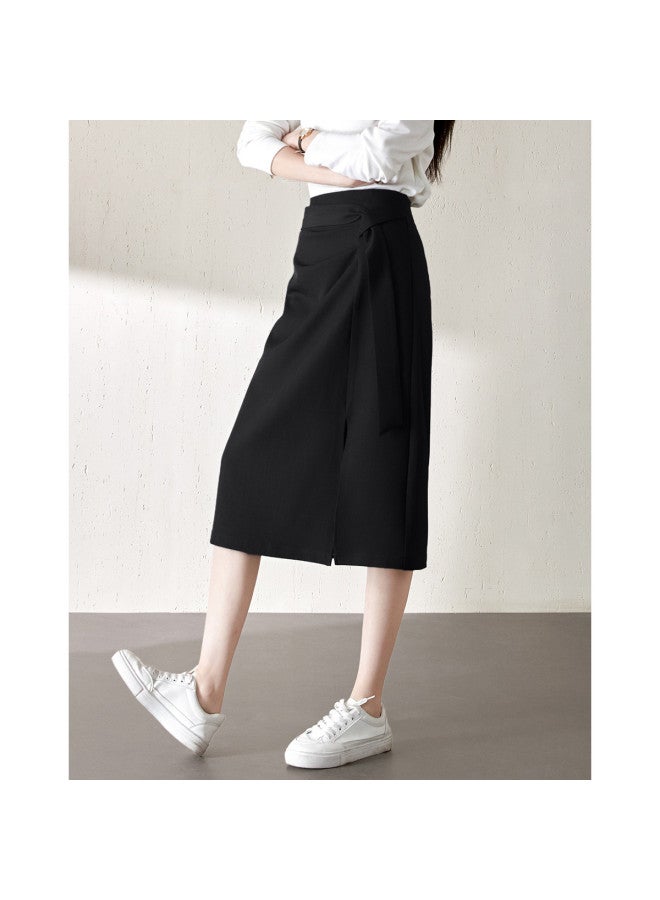 Asymmetrical Slit Slimming Pencil Skirt】spring Elegant Tailored Wrap Skirt - Image 5