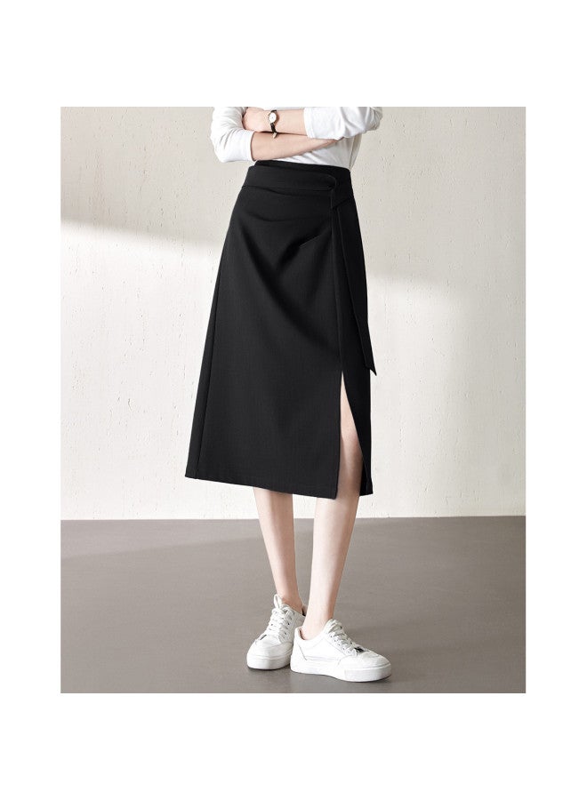 Asymmetrical Slit Slimming Pencil Skirt】spring Elegant Tailored Wrap Skirt - Image 2