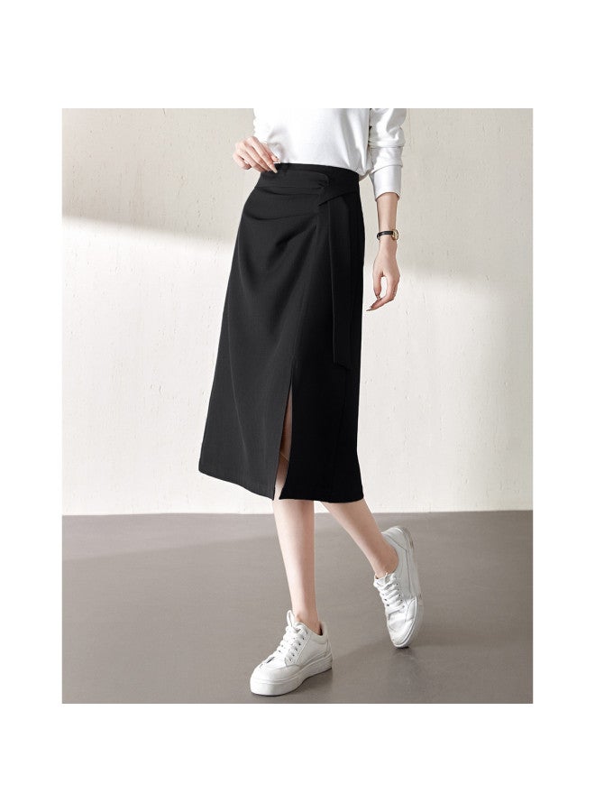 Asymmetrical Slit Slimming Pencil Skirt】spring Elegant Tailored Wrap Skirt - Image 3