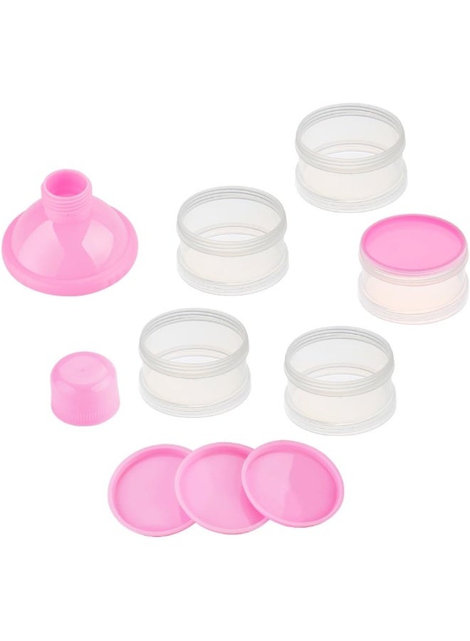 accmor Baby Milk Powder Formula Dispenser, Non-Spill Smart Stackable Baby Feeding Travel Storage Container, BPA Free, 5 Compartments, 2 Pack - Image 2