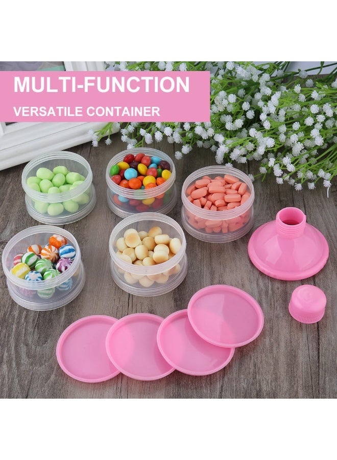 accmor Baby Milk Powder Formula Dispenser, Non-Spill Smart Stackable Baby Feeding Travel Storage Container, BPA Free, 5 Compartments, 2 Pack - Image 3