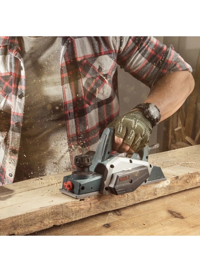RONIX 710W Electric Planer 82mm Width 2mm Depth 16500 RPM, Precision Wood Planing for Hard/Soft Woods, Lock-On Button, German Engineered # Ronix 9211 - Image 5