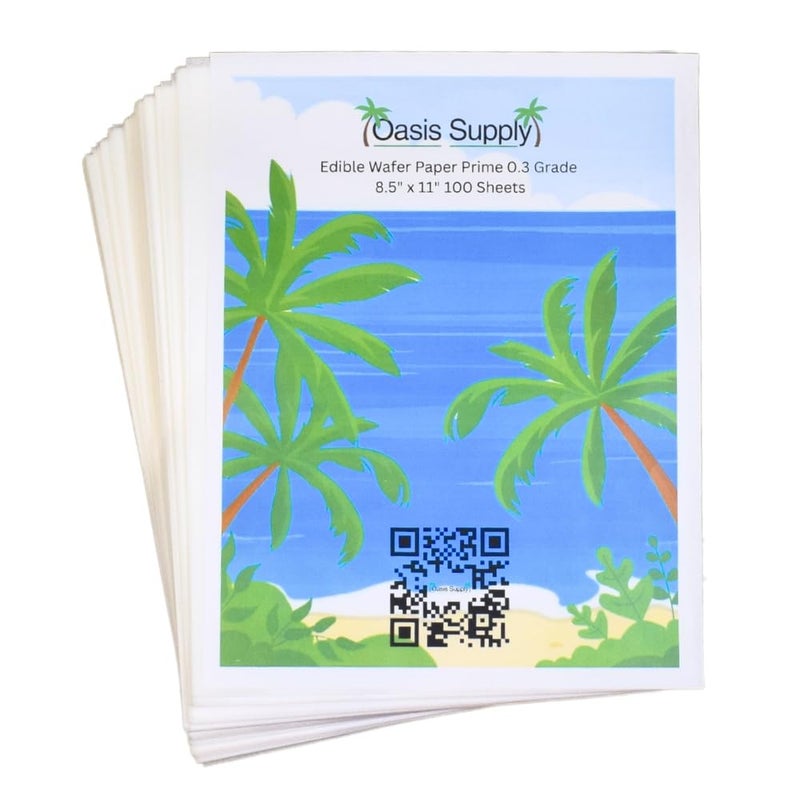 Oasis Supply 100 Piece Edible Rectangle Wafer Paper Pack, 8" by 11", White - Image 3