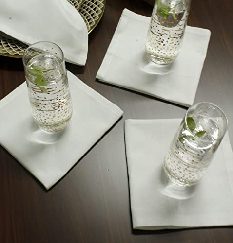 COTTON CRAFT Cocktail Napkins - 24 Pack - Happy Hour Drink Beverage Bar Party Holiday Dessert Celebration Event Gift Luncheon Brunch Dinner - Premium Cotton Cloth Reusable Washable - 12x12 - White - Image 4