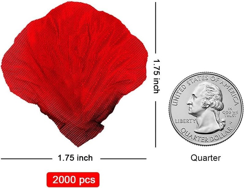 DomeStar Artificial Flower Petals 2000PCS Fake Rose Petals Fabric Petals Silk Red Rose Petals for Romantic Night Wedding Valentines - Image 5