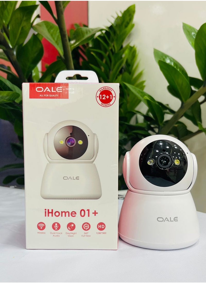Generic Home Security Camera with Night Vision, 960P HD, for home or outdoor, dual-track audio, SD card storage, motion detection, 360° full-view, white  - Image 2