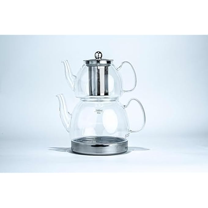TALIONA Crown Glass Double Tea Pot 6001500 Ml Capacity - Image 1