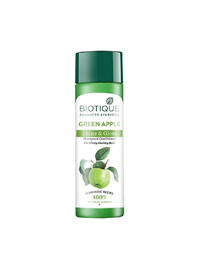 Biotique Green Apple Shine & Gloss Shampoo & Conditioner For Glossy Healthy Hair 190 Ml - Image 1