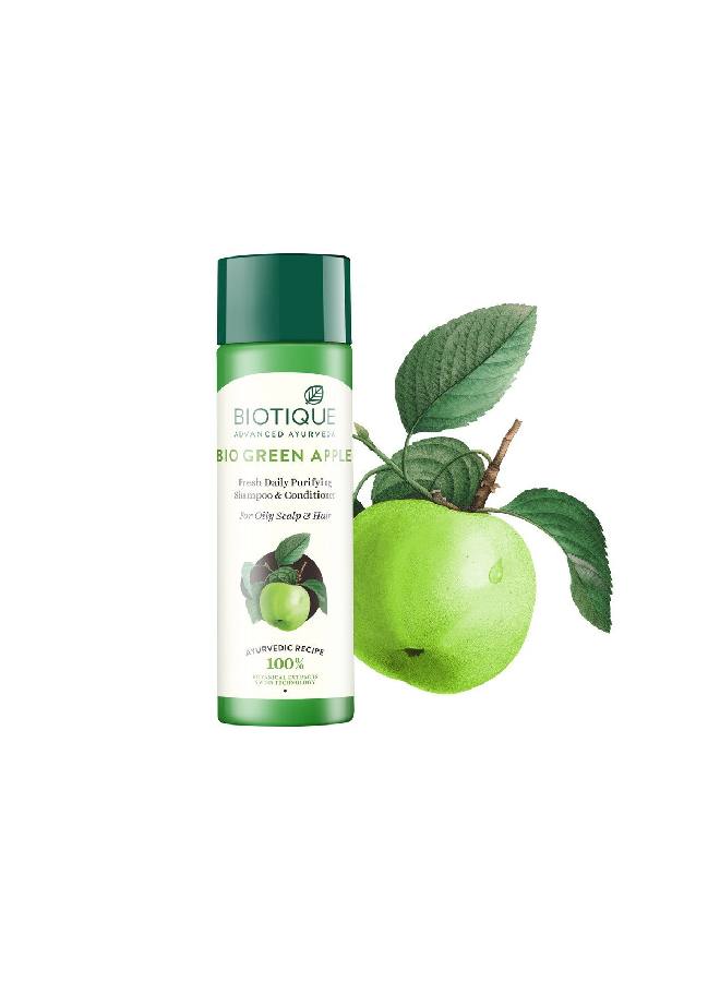 Biotique Green Apple Shine & Gloss Shampoo & Conditioner For Glossy Healthy Hair 190 Ml - Image 4