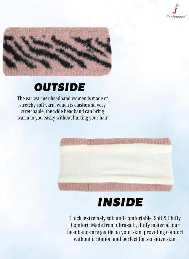 FabSeasons Acrylic Woolen Skull Stretch headband/ear warmer/cap/Hair Accessory for women & Girls for winters, has faux fur lining inside - Image 2
