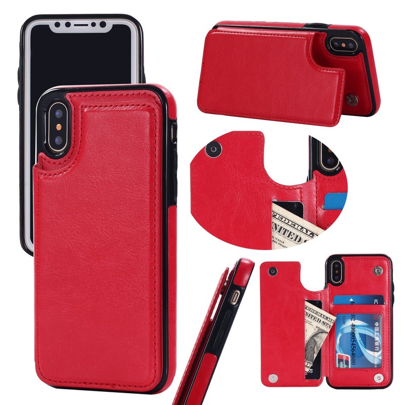 Business Leather Flip Case with Card Slot for iPhone 17 Pro - Crazy Horse Texture, Magnetic Stand, Drop Protection