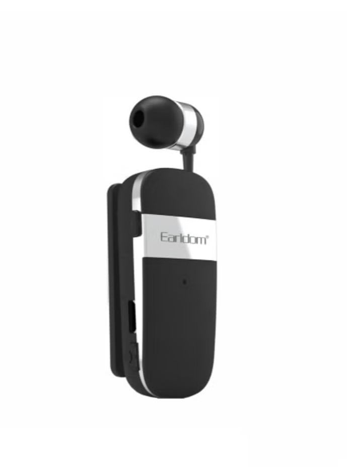 Earldom Multi-Function Clip-On In-Ear Wireless Headset, Bluetooth BH105, Black & White, Hands-Free Headphones, Built-in Microphone, Perfect for Calls, Music, and Sports, Comfortable & Lightweight Design - Image 1