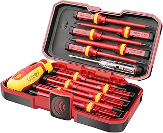 Hurricane HURRICANE 1000V Insulated Electrician Screwdriver Set, All-in-One Premium Professional 13-Pieces CR-V Magnetic Phillips  - Image 1