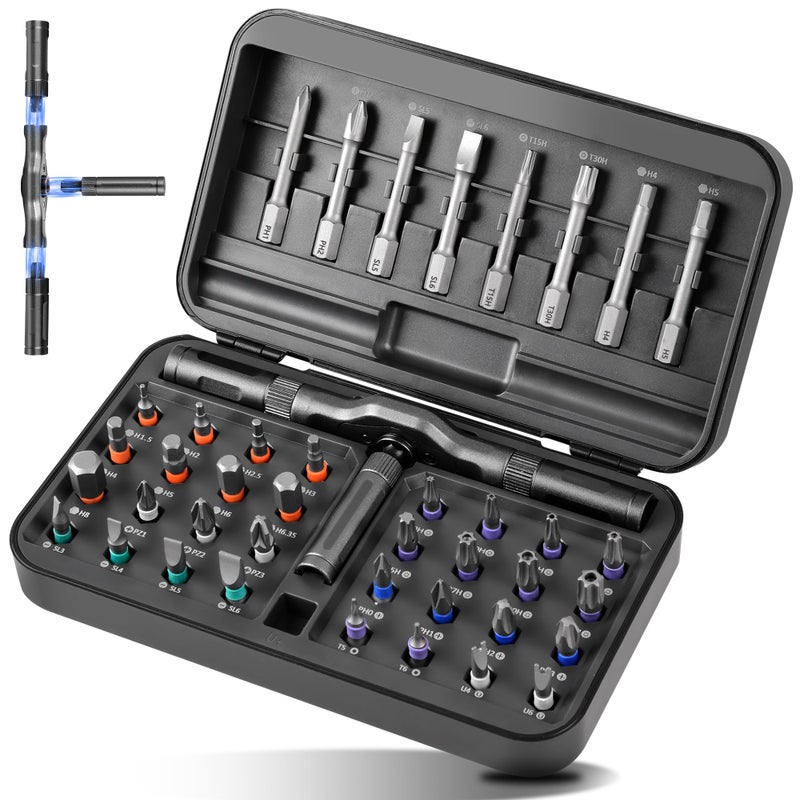 GETLMUL 42 in 1 Magnetic Screwdriver Set with Ratcheting Handle | Professional Repair Tool Kit for Electronics, Furniture, Bicycles & DIY Projects - Image 1