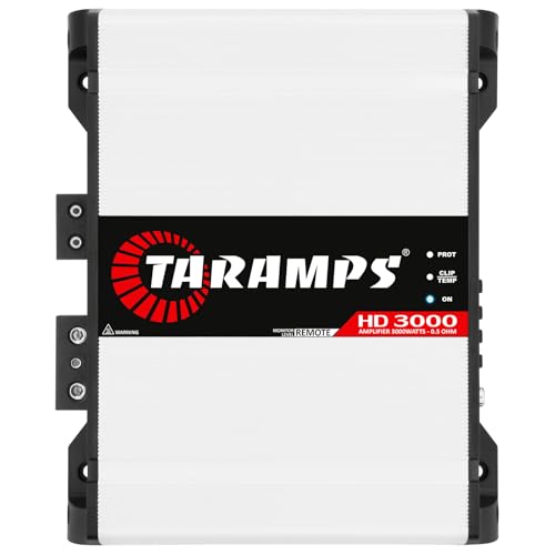 Taramp's Taramps HD 3000 0.5 Ohm White 1 Channel 3000 Watts RMS MAX Full Range Car Audio Monoblock LED Monitor Indicator Class D Amplifier Crossover, HD 3k - Image 1