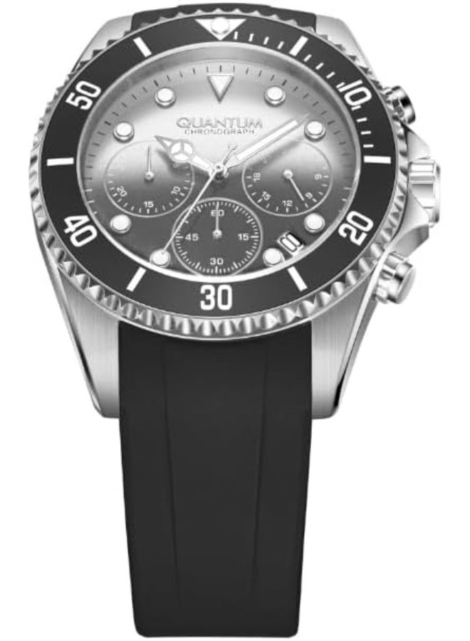 QUANTUM Men's Watch, Chronograph Display and Silicone Strap - PWG1099.351, Black - Image 3