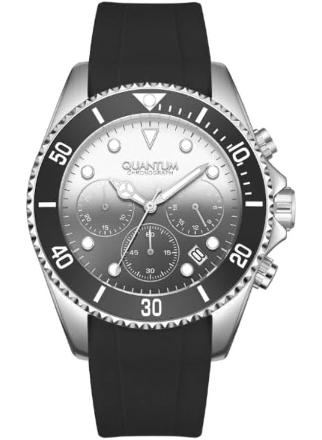 QUANTUM Men's Watch, Chronograph Display and Silicone Strap - PWG1099.351, Black - Image 1