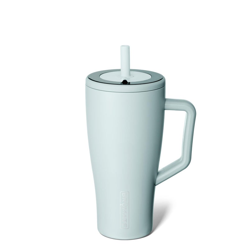 برميت إيرا 30 أونصة كوب مع مقبض وقشة 100% مضاد للتسرب زجاجة ماء معزولة مع غطاء وقشة مرنة من الفولاذ المقاوم للصدأ صديقة لحامل الأكواب 30 أونصة أزرق أغاف