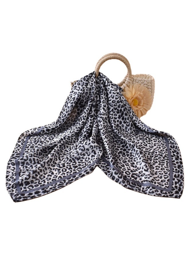 KUYING New Fashion Leopard Print Silk Scarf 70 * 70cm