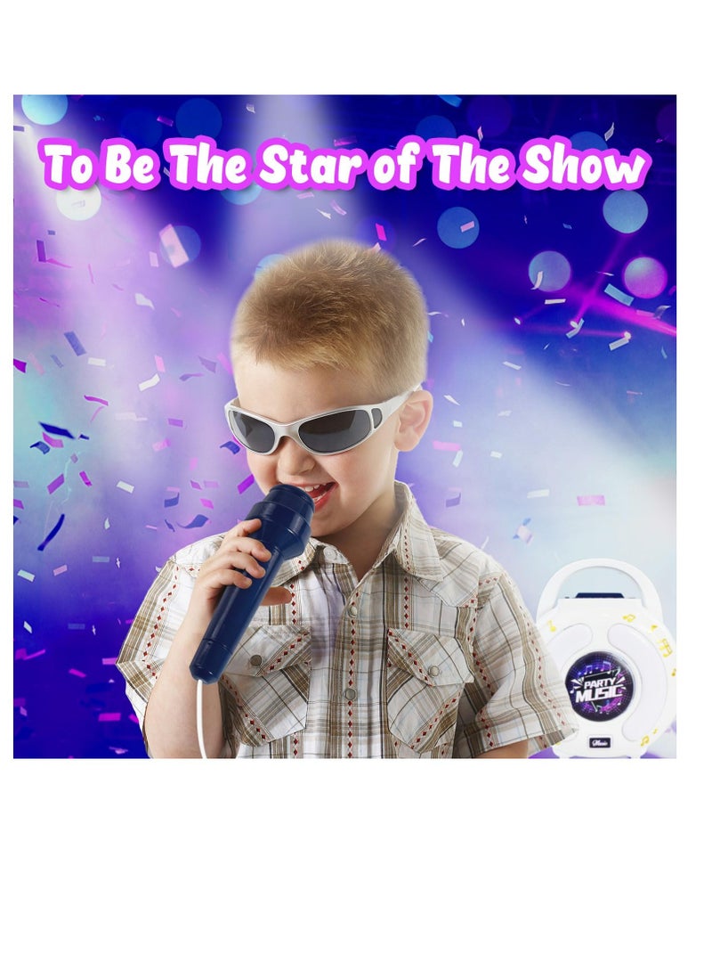 Excefore Karaoke Machine for Kids & Adults, with 2 Microphones, Portable Karaoke Machine with LED Light and Voice Changing Effects, Microphones Toy for Age 4-12 Kids Boys Girls Families Birthday Party  - Image 2