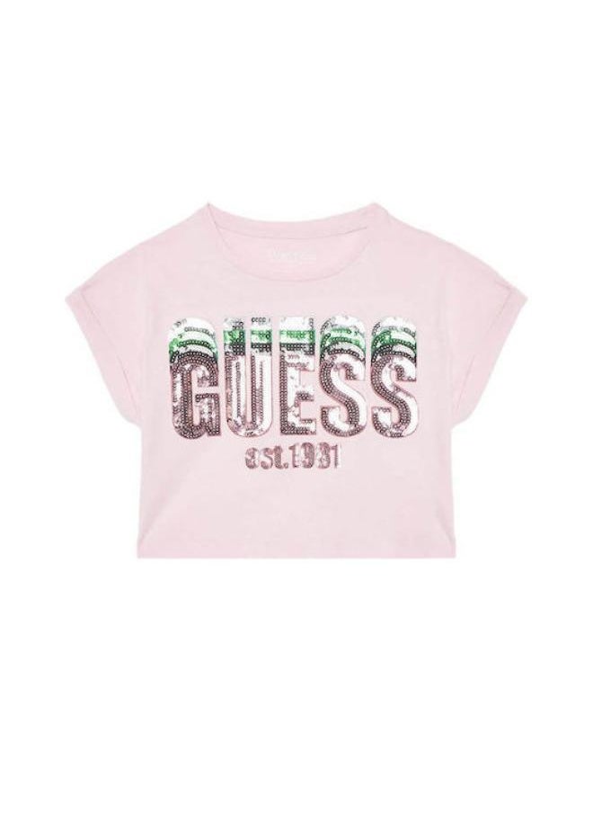 GUESS - Kids Logo Cropped T-Shirt - Image 1