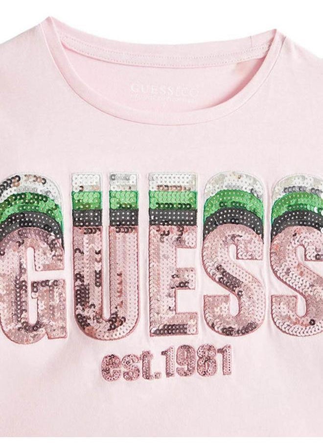 GUESS - Kids Logo Cropped T-Shirt - Image 1