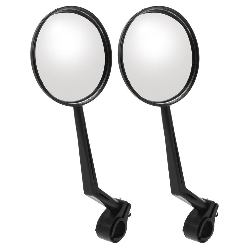 2Pcs Universal Black Scooter Rearview Mirrors 360 Degree Rotatable Convex Bike Handlebar Accessories - Image 2