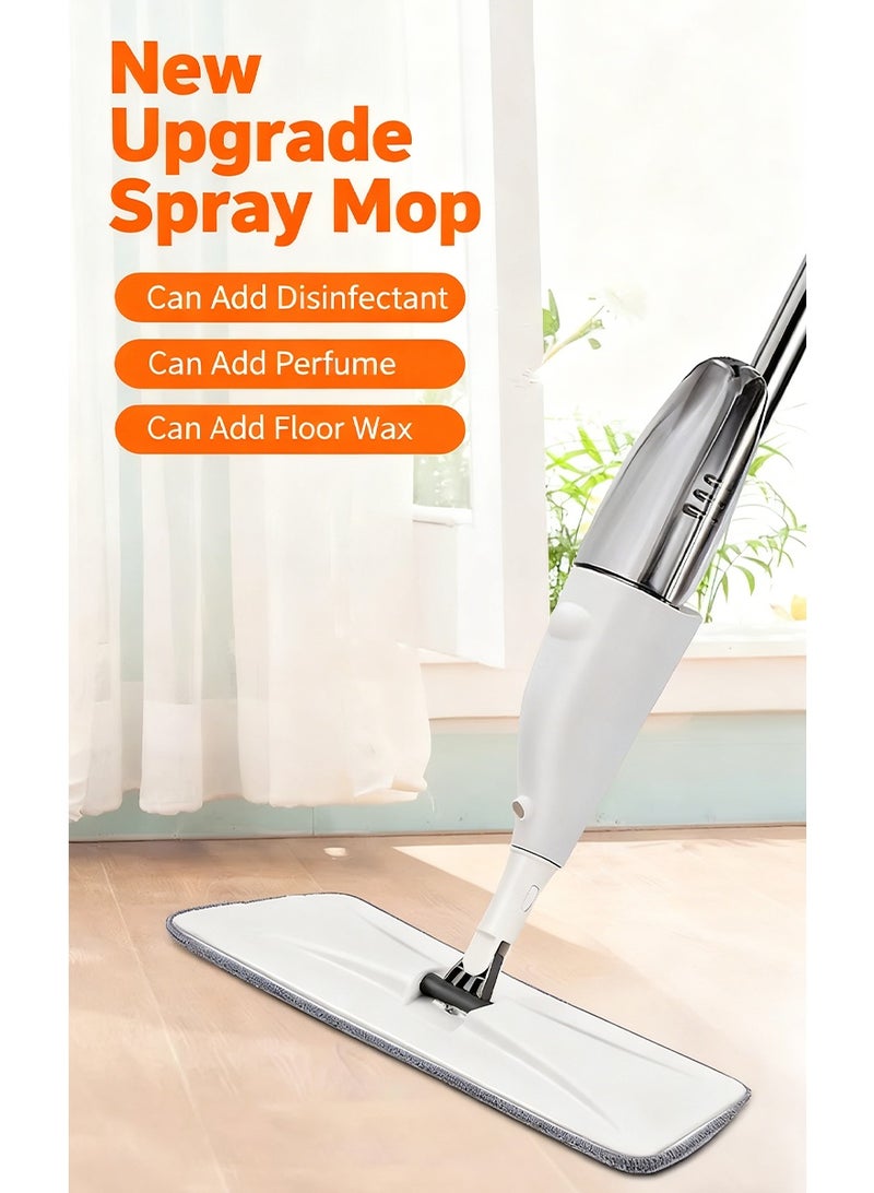 رذاذ مسحات لتنظيف الأرضيات ، مسحة الغبار من الألياف الدقيقة مع 2 وسائد قابلة للغسيل مسحة مع الرذاذ الاستخدام المنزلي التجاري للأرضيات الخشبية البلاط السيراميكي - Image 1