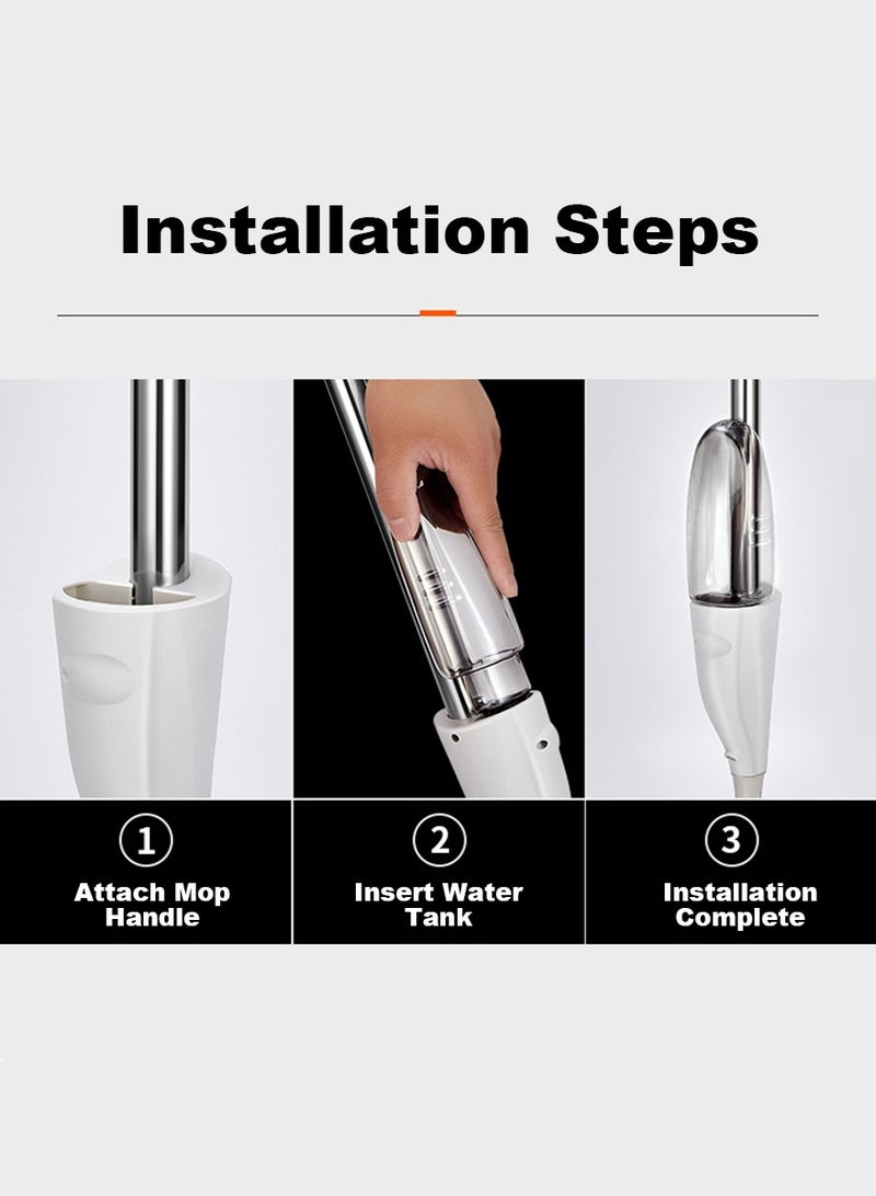رذاذ مسحات لتنظيف الأرضيات ، مسحة الغبار من الألياف الدقيقة مع 2 وسائد قابلة للغسيل مسحة مع الرذاذ الاستخدام المنزلي التجاري للأرضيات الخشبية البلاط السيراميكي - Image 4