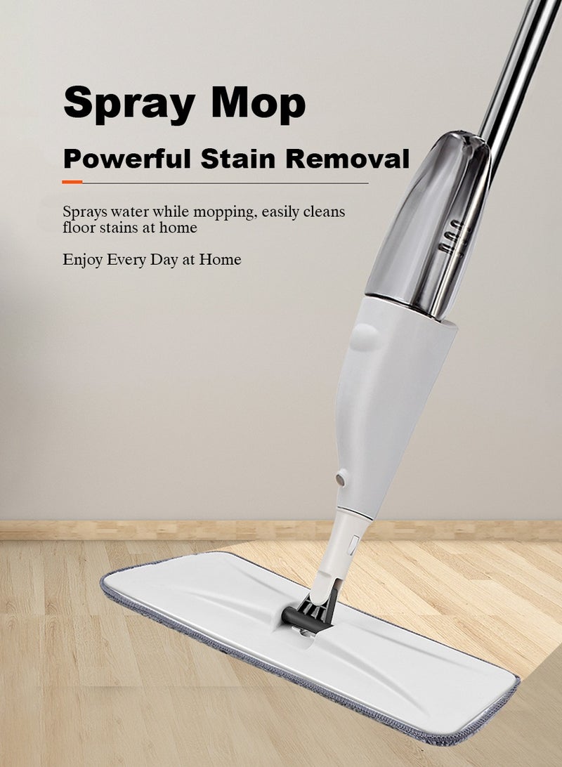 رذاذ مسحات لتنظيف الأرضيات ، مسحة الغبار من الألياف الدقيقة مع 2 وسائد قابلة للغسيل مسحة مع الرذاذ الاستخدام المنزلي التجاري للأرضيات الخشبية البلاط السيراميكي - Image 3