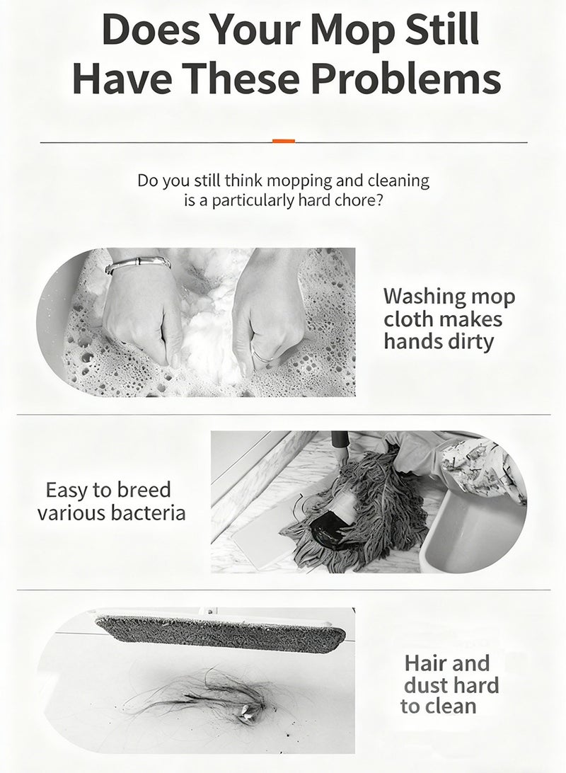 رذاذ مسحات لتنظيف الأرضيات ، مسحة الغبار من الألياف الدقيقة مع 2 وسائد قابلة للغسيل مسحة مع الرذاذ الاستخدام المنزلي التجاري للأرضيات الخشبية البلاط السيراميكي - Image 2