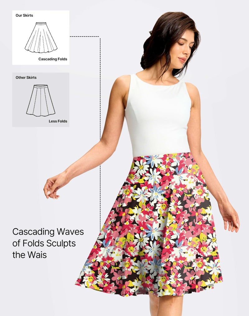 Viodia 24" Knee Length Long Skorts for Women Dressy Casual Midi Summer Travel Skort Modest Stretchy Skirts with Pockets - Image 4