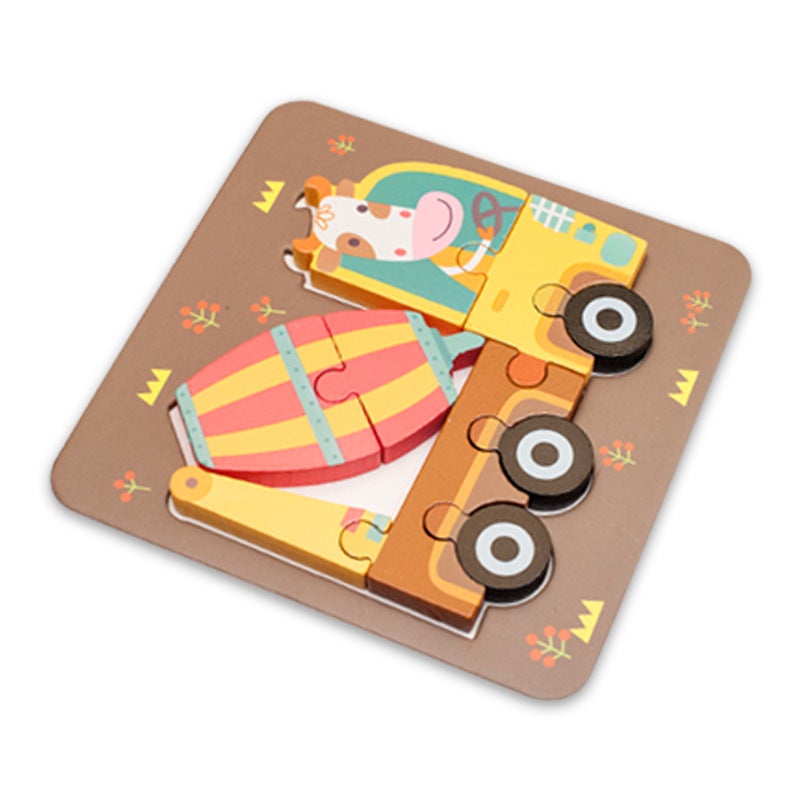 Children'S Thickened Three-Dimensional Puzzle Wooden Cartoon Animal Puzzle Hand Scratching Board Puzzle Early Education Toys - Image 1
