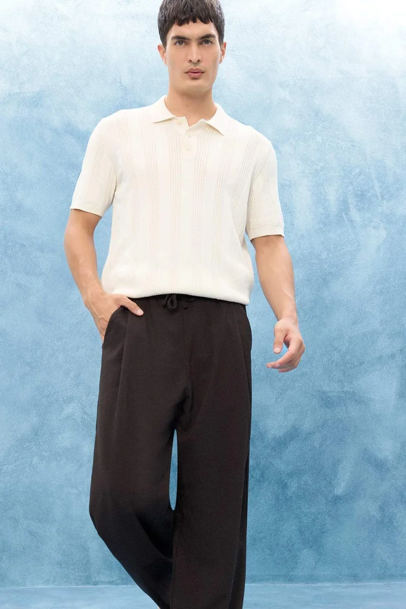 DeFacto Cotton Short Sleeve Knit Polo T-Shirt