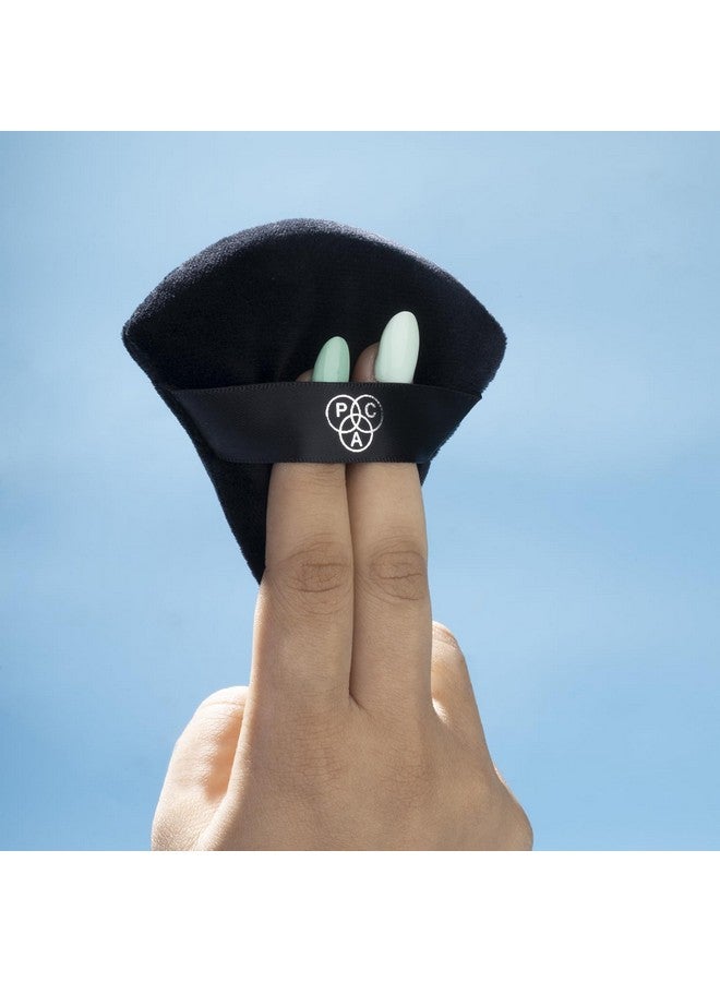 باك منتفخة الجيب (قطعة واحدة) منتفخة مكياج بيوتي بلندر (متوسطة) من القطن وسادة هوائية مثلثة منتفخة للنساء إسفنجة كريم أساس ناعمة مع حزام أدوات تجميل للاستخدام الجاف والرطب باللون الأسود - Image 3