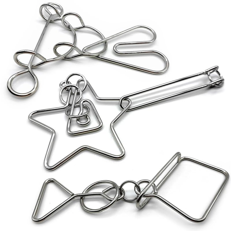 Zooshine 3 Sets Large Hard Metal Brain Teaser PuzzlesChallenging for Party GamesOffice Toy Gift for Adults and Teens - Image 3