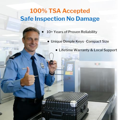 FORGE TSA Approved Luggage Locks Keyed Alike, TSA006 Dimple Key Travel Lock with Zinc Alloy Metal Body, Secure Cable Lock for Suitcase, Backpack, Luggage & Toolbox, Black 2 Pack. - Image 2