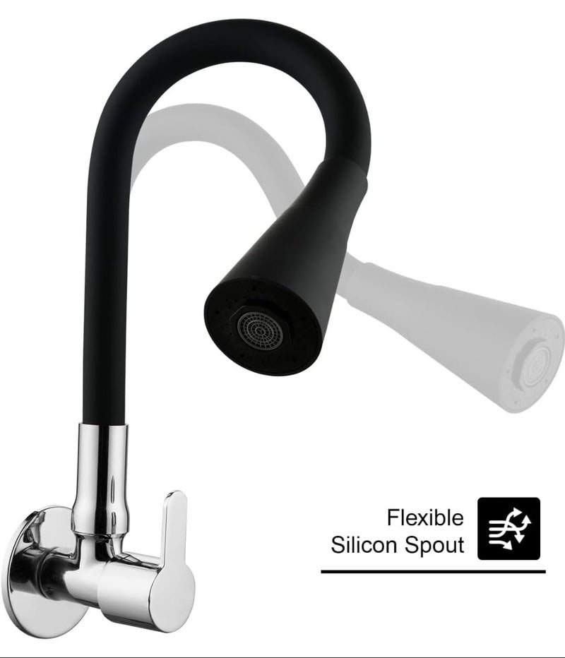 Clay Plus صنبور حوض مرن مثبت على الطاولة بتشطيب كروم على شكل عنق بجعة، مرن مع فوهة دوارة 360 درجة من السيليكون للحمام، المطبخ، الحوض، حوض الغسيل (شريط تفلون وحلقة)  - Image 5