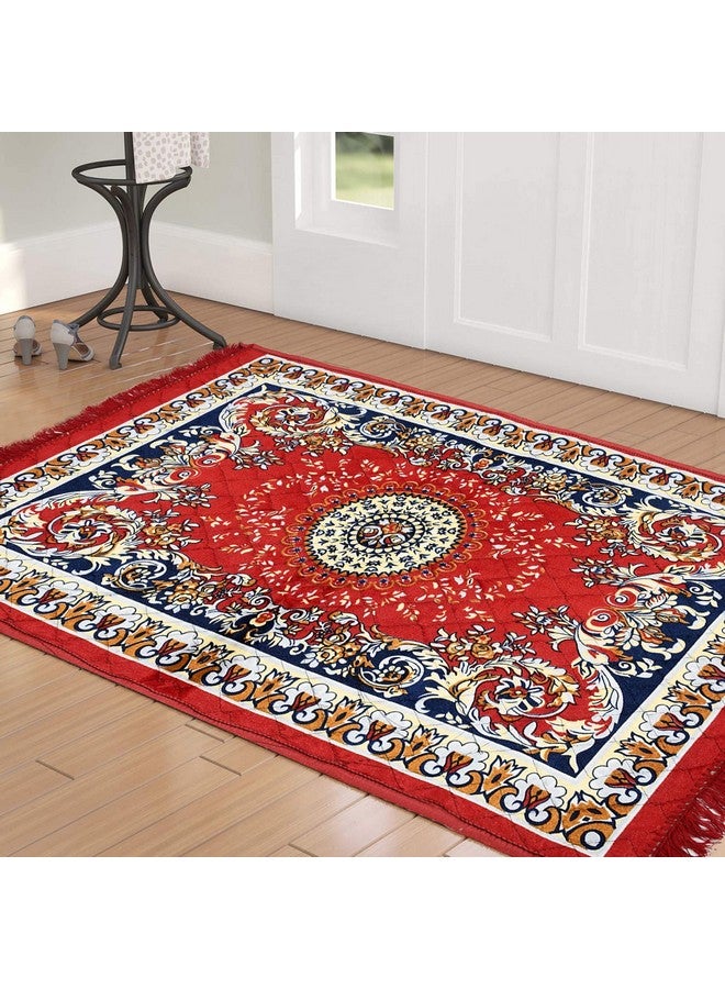 Kuber Industries 4 x2 Feet Superfine Velvet Carpet|Rug|Living Room|Bedroom|Hall (Red) (Model Number: HS_36_KUBMART018354) - Image 1