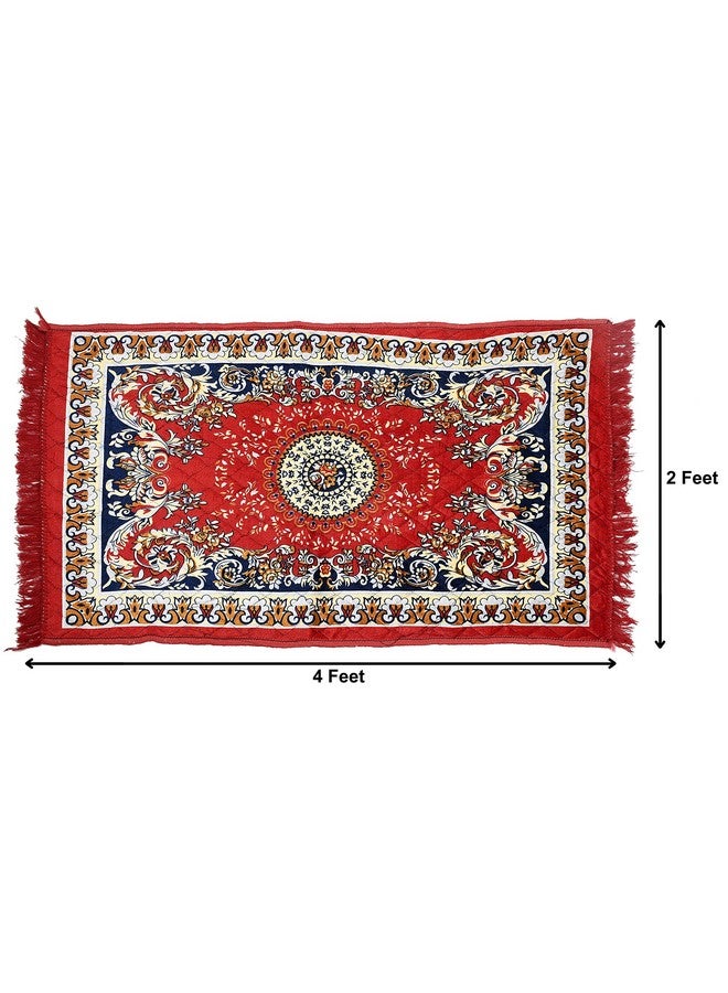 Kuber Industries 4 x2 Feet Superfine Velvet Carpet|Rug|Living Room|Bedroom|Hall (Red) (Model Number: HS_36_KUBMART018354) - Image 4