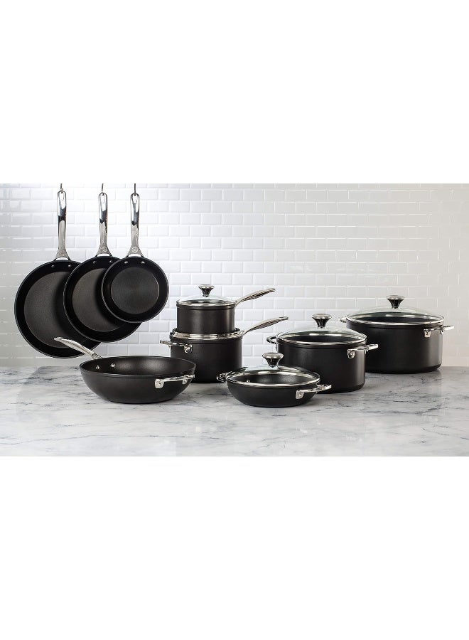 Le Creuset طقم أواني طهي احترافية غير لاصقة ومقوى، قطعتين (مقلاة 8 بوصات و10 بوصات)، رمادي  - Image 1