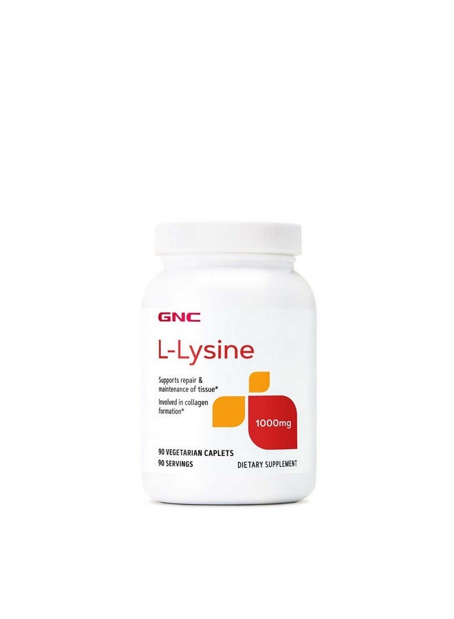GNC L-Lysine 1000mg - 90 Vegetarian Tablets (90 Servings) - Image 1