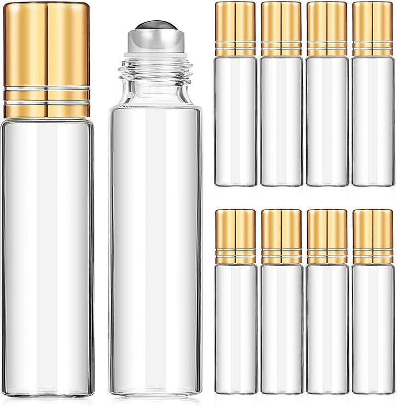 ABOOFAN 15 Pcs Refillable Essential Oil Roller Bottles 10ml Leakproof Small Empty Perfume Roll Ball Bottles for Travel with Funnel and Opener - Image 1