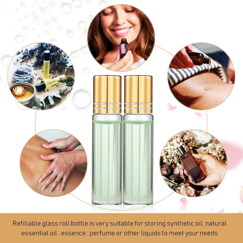 ABOOFAN 15 Pcs Refillable Essential Oil Roller Bottles 10ml Leakproof Small Empty Perfume Roll Ball Bottles for Travel with Funnel and Opener - Image 5